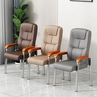 Chaise de bureau en bois massif à dossier haut, accoudoirs fixes, hauteur réglable, design confortable pour une utilisation prolongée, salles de conférence, salles de jeux