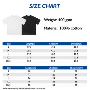 T-shirt unisexe surdimensionné en détresse 400gsm en coton de couleur unie à manches courtes avec col rond - Product Image 5