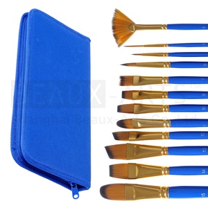 Juego de pinceles de pintura al óleo y acrílica, Set de 12 pinceles con funda de transporte para acuarela, acrílicos, pintura al óleo y a la cara - Product Image 2