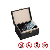 Faraday Key Fob Protector Box Anti-Theft PU RFID Block Signal Key Box para llaves de coche y tarjetas de teléfono móvil