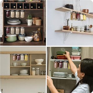 Hanging Réglable En Plastique Mason Jar Organisateur Organisateur Pot À Épices Étagère pour Tiroir <span class=keywords><strong>De</strong></span> Cuisine Sous L'armoire - Product Image 6