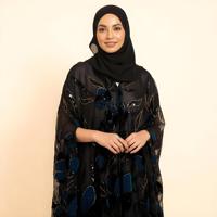 Cape en saphir bleu-vert noir pour femmes, vêtements modestes, vêtements islamiques