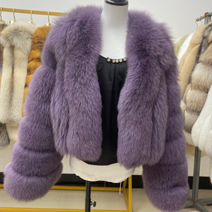 Cappotto in pelle invernale da donna Casual in vera <span class=keywords><strong>pelliccia</strong></span> di volpe, vendita diretta in fabbrica, stile elegante - Product Image 1