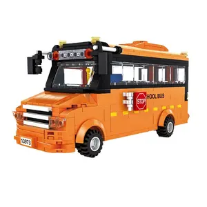 3973 City Bus/Orange Children's School Bus/Car Building Block Toys(PA00390)