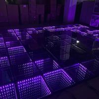 HUINENG 500x500mm Led Dance Floor pour les lumières de scène de mariage Panneau de miroir 3D magnétique en verre