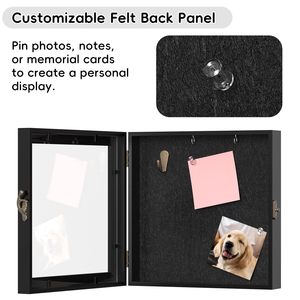 Pet <b>Storage</b> <b>Box</b> With Transparent Lid Lockable Flip Top Black Rectangle Durable Souvenir <b>Box</b> For Collar <b>Photo</b> Toy Fur Collection - Product Image 4