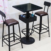 Table de bar moderne minimaliste en marbre, petite, longue et étroite, à poser contre le mur, pour balcon, avec pieds hauts