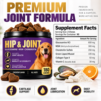Complément alimentaire professionnel pour chiens, sous forme de bouchées molles, avec collagène de moules vertes et glucosamine pour la flexibilité et le confort des chiots