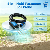 Sensor de Suelo Multiparamétrico Solar LoRaWAN IP68 que Detecta pH, EC, Temperatura y Humedad para Monitoreo Remoto de Campos y Granjas