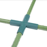 Connecteurs de tuyaux en acier à quatre voies, revêtement plastique, croisillons à angle droit, verts, pour accessoires de jardin industriels OEM, piliers