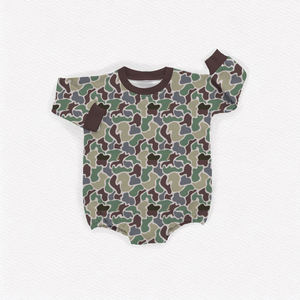Personalizado Vintage occidental bebé niños grueso de gran tamaño sudadera mameluco de bambú Terry Bottomland Camo niños bebé suéter burbuja mameluco - Product Image 2