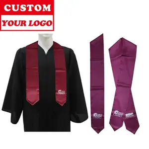 Wholesale factory custom no minimum Cheap Custom Tie Formal Suit Accessories blank graduation stoles
