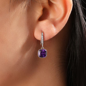 ต่างหูแฟชั่น RAKOL รุ่น EP5268 ปี 2025 ต่างหูทรงสี่เหลี่ยมประดับเพชรคิวบิกเซอร์โคเนียระยิบระยับสำหรับผู้หญิง ต่างหูเงินแท้ 925 - Product Image 5