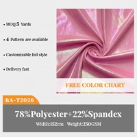 Tissu holographique métallique brillant en polyester et élasthanne extensible dans les 4 sens de haute qualité pour vêtements de yoga, leggings, justaucorps de gymnastique