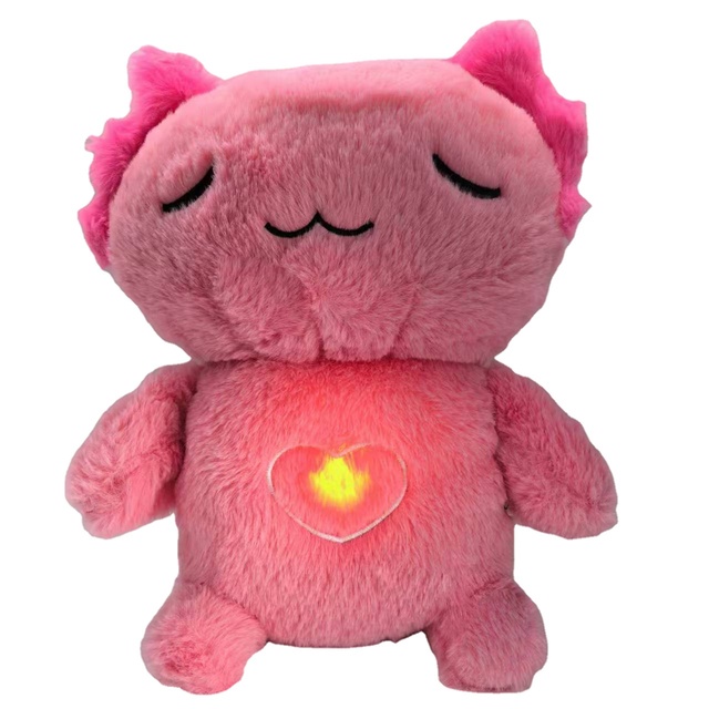 CPC Custom Plush Toy OEM/ODM Customized Pink Breathing Newt Music Lights & Breathing Plush Toys