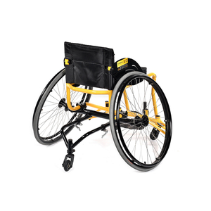 Fauteuil roulant de basketball professionnel, cadre jaune, léger, pour terrains extérieurs - Product Image 3
