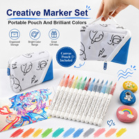 Ensemble de marqueurs à peinture acrylique OEM, système d'encre liquide, forte couvrance, 80 couleurs, stylo marqueur acrylique, emballage personnalisé avec logo, usine