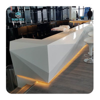 Comptoir de réception/bar de cuisine en pierre composite acrylique de luxe, surface solide pure, écologique et résistant à l'eau – Vente directe usine