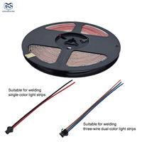 Kabel Sambung SMD Guangshuo untuk Saklar Lampu, Konektor SM 2-pin Jantan/Betina 15cm, Konduktor Tembaga, Isolasi PVC, Selubung Aluminium 12V