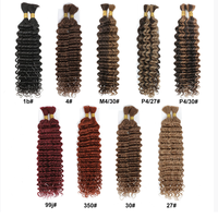 Extensions de cheveux humains brésiliens en gros, bouclés profonds, pour tresses bohèmes, trame nouée à la main, cheveux bruts Remy, entrepôt USA