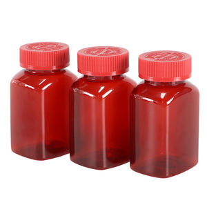 Custom Red Square PET Jar 100ml 120ml 150ml Glossy Finish with Tamper Proof Seal for Medicine <b>Packaging</b> - Product Image 3
