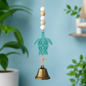 Campana de Viento Mediterránea de Madera con Diseño de Velero, Hipocampo y Estrella de Mar, Colgante Decorativo para el Hogar, Adorno Colgante para Decoración de Patio - Product Image 4