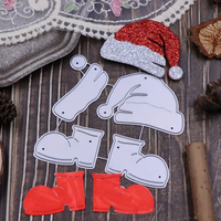 Chapeau de père noël et bottes matrices de découpe en métal métal acier au carbone bricolage Scrapbooking Album Photo décoration artisanat Cutter
