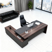 Bureau exécutif en bois moderne pour la maison avec un design durable et 3 options de rangement