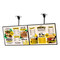 Affiche de tableau de menu numérique Android suspendu pour fast-food Panneau de menu à affichage LCD Panneau de menu LCD pour publicité intérieure