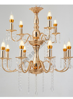 Nouvelle Décoration de Mariage de Luxe Dorée, Lustre Rideau de Perles en Cristal Plaqué Métal, Luminaire de Plafond pour Scène d'Événement