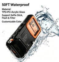 Funda de Lujo para Teléfono 2026, Tipo Flip, de TPE y PC, Sumergible, con Cordón, Resistente al Agua y a Impactos, para 17, 15, 14, 13 Pro Max