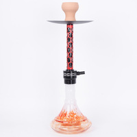 Vente en gros de narguilé en alliage d'aluminium de taille moyenne 55cm de luxe Shisha narguilé évider bouteille en verre colorée
