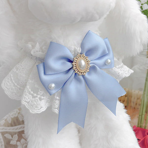 White lace wedding dress, pet bib with bow, cat collar, dog bib, <b>neck</b> <b>warmer</b>, wedding bib - Product Image 4