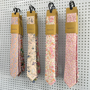 Corbatas de Algodón <span class=keywords><strong>Rosa</strong></span> Pastel para Hombre con Diseño Floral, Estampadas para Bodas, con Bolsillo, Juego de Corbatas OEM - Product Image 5