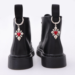 Gothic Style Cross Pendant With <b>Red</b> Heart For Martin Boots <b>Heel</b> Accessory Zinc Alloy Themed Charm Jewelry - Product Image 1