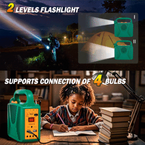 วิทยุพลังงานแสงอาทิตย์พร้อมไฟ LED คู่ สายต่อ 5 เมตร รองรับการเชื่อมต่อ BT พัดลม <span class=keywords><strong>12V</strong></span> สำหรับครอบครัว ใช้ในกรณีฉุกเฉิน - Product Image 4