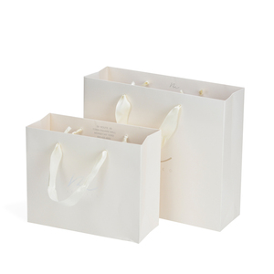 OEM Custom Shopping Carry Bag with Logo & Ribbon Handle - Eco-Friendly Coated Paper Packaging for Shoes & Clothing Wholesale - Product Image 1
