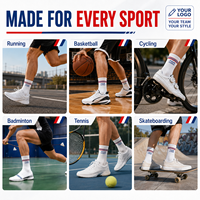 Chaussettes de sport de haute qualité pour la course à pied, chaussettes de sport athlétiques pour le basketball, chaussettes de sport en coton personnalisées pour hommes