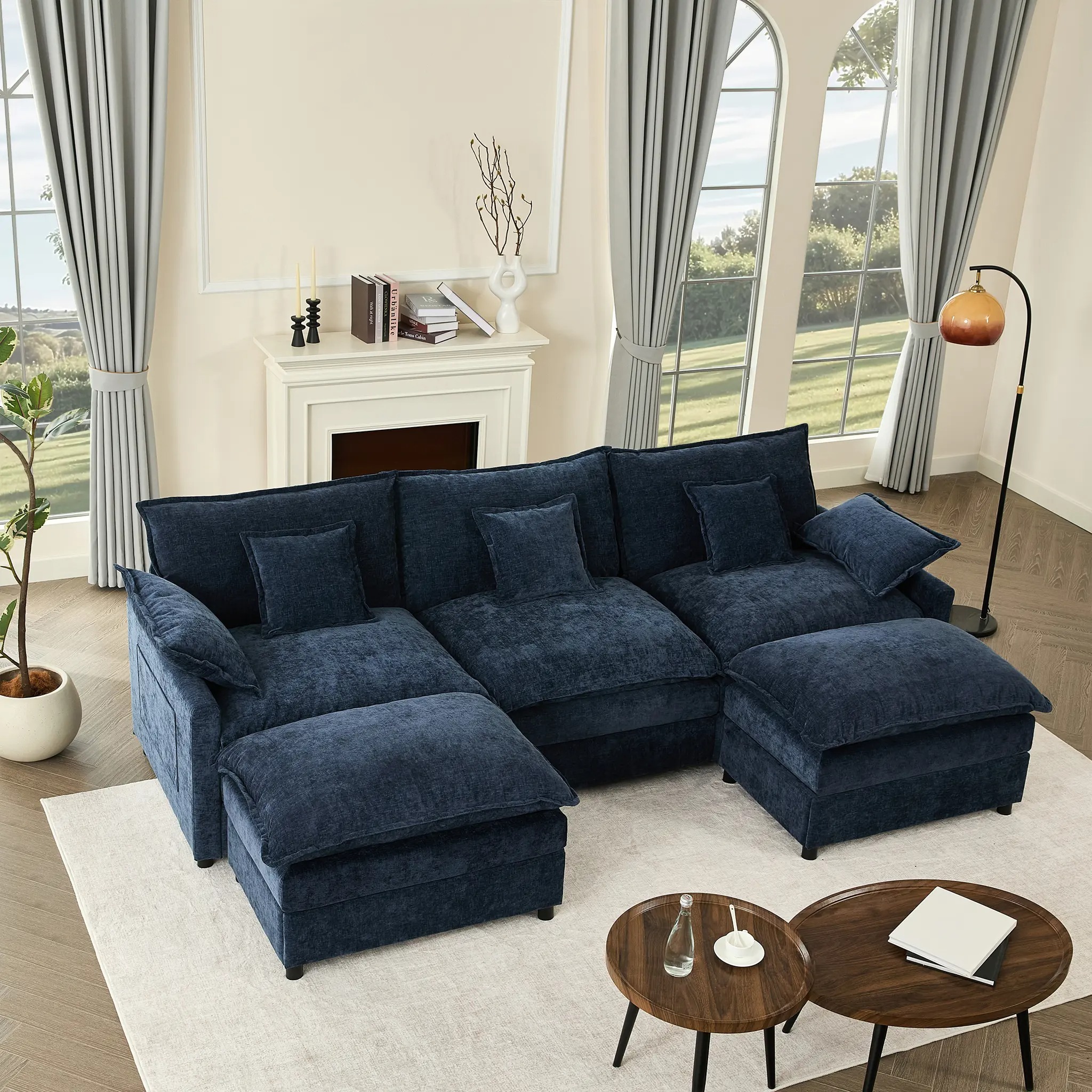 Chenille Navy 2 paquets peuvent arriver séparément