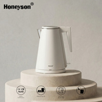 Bouilloire électrique sans fil Honeyson pour chambre d'hôtel, 1,2 L, avec contrôle de la température, design arabe