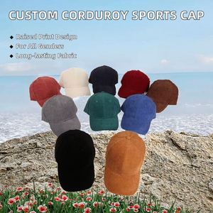 Gorra de béisbol unisex de pana con logo personalizado, gorra deportiva ajustable tipo camionero, impermeable, de terciopelo y popelina, estilo urbano - Disponible para - Product Image 2