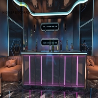 Meubles commerciaux personnaliser ensemble de meubles de bar karaoké salon narguilé avec éclairage de boîte de nuit