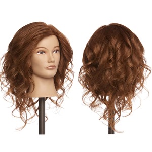 Maniquí <span class=keywords><strong>de</strong></span> Peluquería JINRUILI al por Mayor, Cabeza <span class=keywords><strong>de</strong></span> Entrenamiento con Cabello Humano <span class=keywords><strong>Natural</strong></span> Mixto y Hombros - Product Image 2