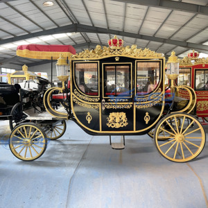 Magnifique nouvelle calèche électrique de luxe de haute qualité pour l'extérieur, calèche royale tirée par des chevaux - Product Image 3