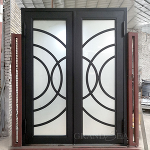 Puerta de entrada de casa principal de hierro forjado, decoración elegante para terraza - Product Image 4