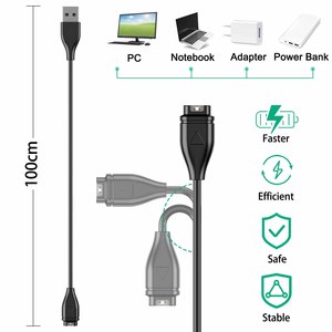 ที่ชาร์จนาฬิกา USB 100ซม. สำหรับ Garmin instinc/ venu 2/vivoactive 3/Fenix 7 /forerunner 55/quatix 6/D2 Air/vivomove 3สายชาร์จ - Product Image 3