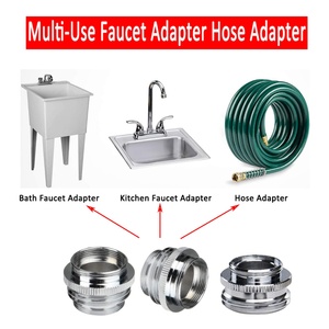 Adaptador de grifo de cocina macho de 55/64 pulgadas con aireador a conector de rosca GHT3/4 para manguera de jardín y adaptador de grifo multi-rosca - Product Image 3
