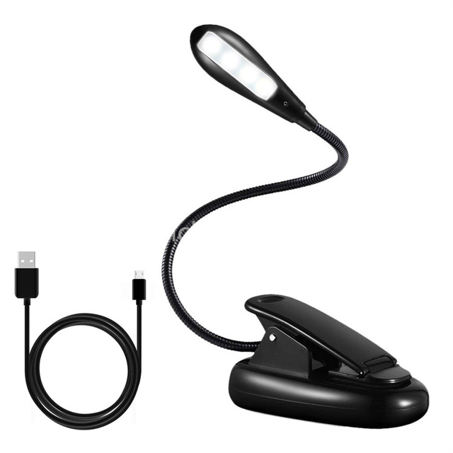 Mini Clip on Book Dimmable Reading Light With 3 Colors, USB Rechargeable Portable Bed Light With Clip for Reading