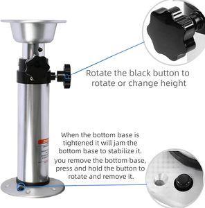 HWHongRV طاولة قارب قابلة للتعديل من سبائك الألومنيوم 3 مستويات قابلة للضبط قاعدة تثبيت داخلية قابلة للفصل مع قاعدة حامل - Product Image 6