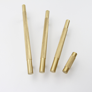 Furniture Handle Cabinet Handles Hot Selling High-end Furniture Handle Brass Knurled Kitchen Cabinet Handles Brushed Gold Pulls